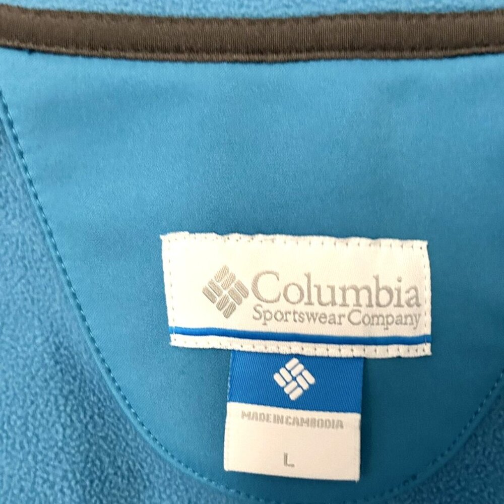 Sold Columbia Bright Blue Soft Shell Omni-Shield Active Zipper Jacket Size L - Picture 6 of 9